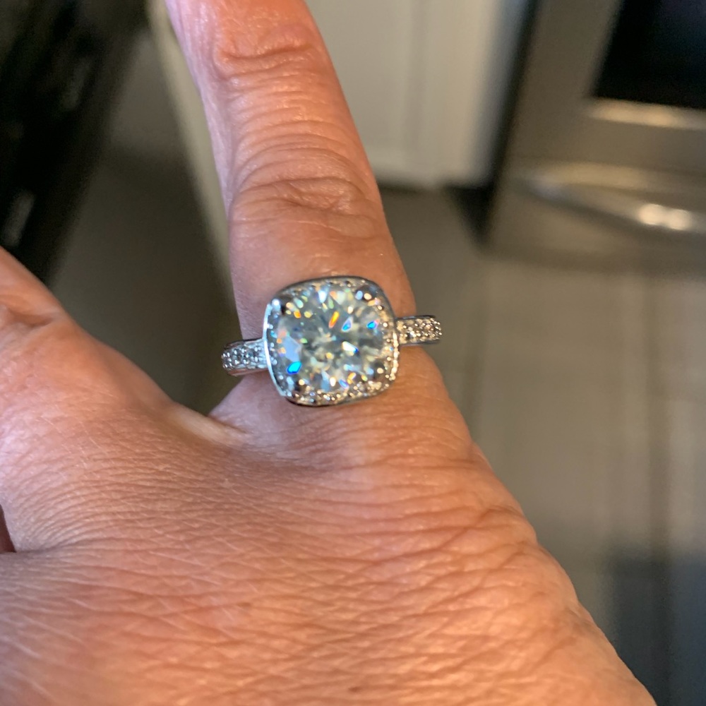 Silver Plated Mossanite Ring - image 1